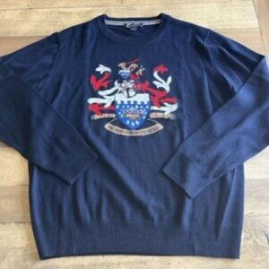 Aquascutum Mens Navy 100% Merino Wool Sweater - size Large